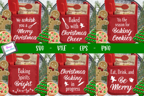 Christmas Pot Holder Bundle - 6 Christmas Pot Holder SVG Designs SVG Stacy's Digital Designs 