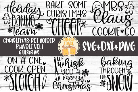 Christmas Pot Holder Bundle Vol 1 - Oven Mitt SVG PNG DXF Cut Files SVG Cheese Toast Digitals 