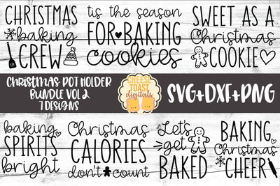 Christmas Pot Holder Bundle Vol 2 - Oven Mitt SVG PNG DXF Cut Files SVG Cheese Toast Digitals