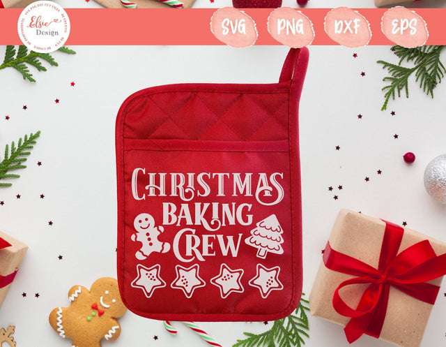 Christmas Pot Holder - Christmas Baking Crew - SVG, PNG, DXF, EPS SVG Elsie Loves Design 