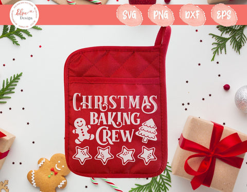 Christmas Pot Holder - Christmas Baking Crew - SVG, PNG, DXF, EPS SVG Elsie Loves Design 