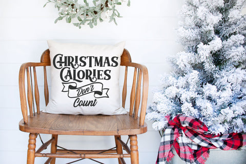 Christmas Pot Holder - Christmas Calories Don't Count - SVG, PNG, DXF, EPS SVG Elsie Loves Design 