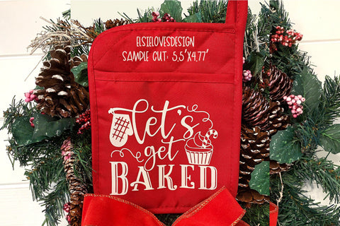 Christmas Pot Holder - Let's Get Baked - SVG, PNG, DXF, EPS SVG Elsie Loves Design 