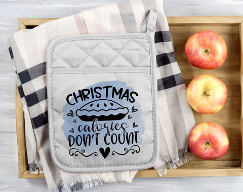Christmas Pot Holder Sublimation Designs Bundle, 6 Designs, Christmas Pot Holder PNG Files, We Whisk You A Merry Christmas PNG, Christmas Calories Don't Count PNG Sublimation HappyDesignStudio 