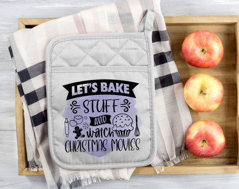 Christmas Pot Holder Sublimation Designs Bundle, 6 Designs, Christmas Pot Holder PNG Files, We Whisk You A Merry Christmas PNG, Christmas Calories Don't Count PNG Sublimation HappyDesignStudio 