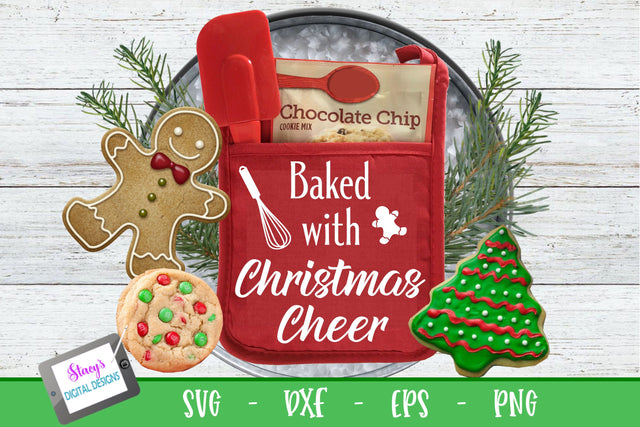 Christmas Pot Holder SVG - Baked with Christmas Cheer SVG SVG Stacy's Digital Designs 
