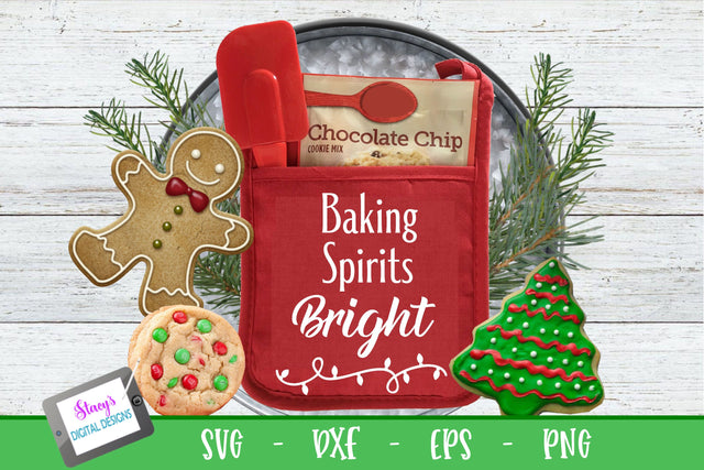 Christmas Pot Holder SVG - Baking Spirits Bright SVG SVG Stacy's Digital Designs 