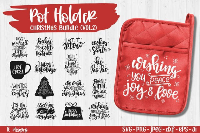 Christmas Pot Holder SVG Bundle | Christmas SVG SVG TatiStudio 