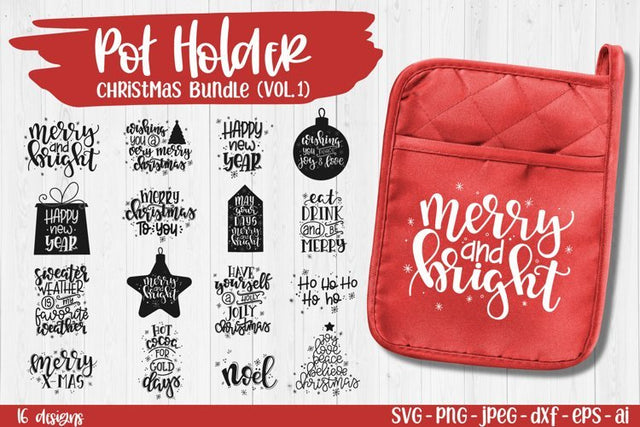 Christmas Pot Holder SVG Bundle | Christmas SVG SVG TatiStudio 