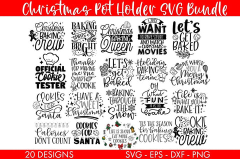 Christmas Pot Holder SVG Bundle SVG Freeling Design House 