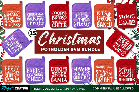 Christmas Pot Holder SVG Bundle SVG Regulrcrative 