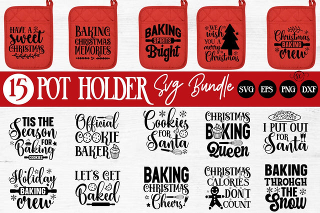 Christmas Pot Holder Svg Bundle SVG Svgcraft 