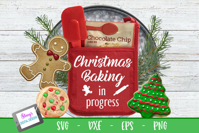 Christmas Pot Holder SVG - Christmas Baking in Progress SVG SVG Stacy's Digital Designs 