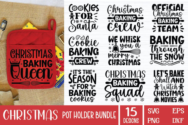 Christmas Pot Holder SVG, Potholder SVG, Christmas SVG Bundle, Christmas Potholders svg, kitchen towel svg SVG etcify 