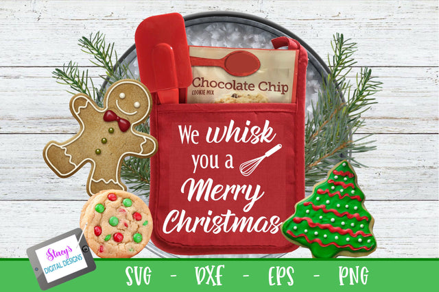 Christmas Pot Holder SVG - We whisk you a Merry Christmas SVG SVG Stacy's Digital Designs 