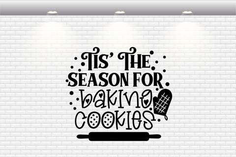 Christmas Pot Holder - Tis' The Season For Baking Cookies - SVG, PNG, DXF, EPS SVG Elsie Loves Design 