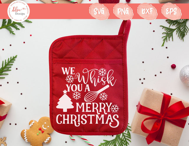 Christmas Pot Holder - We Whisk You A Merry Christmas - SVG, PNG, DXF, EPS SVG Elsie Loves Design 