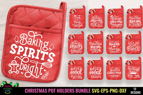 Christmas Pot Holders SVG Bundle I Kitchen Pot Holders SVG SVG Happy Printables Club 