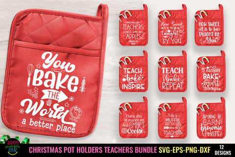 Christmas Pot Holders Teachers SVG Bundle I Pot Holders SVG Bundle SVG Happy Printables Club 
