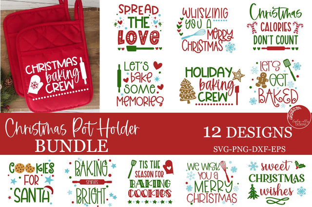 Christmas Potholder Bundle-Funny Christmas SVG Bundle SVG Linden Valley Designs 