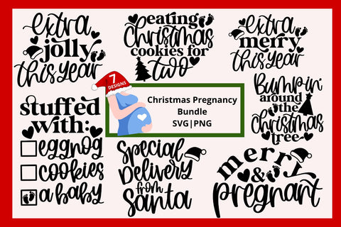 Christmas pregnancy bundle svg, christmas pregnancy shirt svg, new mom christmas svg, christmas pregnancy announcement svg,hand lettered svg SVG AnitaAlyiaLettering 