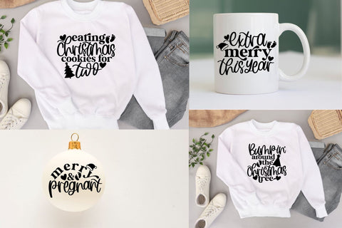 Christmas pregnancy bundle svg, christmas pregnancy shirt svg, new mom christmas svg, christmas pregnancy announcement svg,hand lettered svg SVG AnitaAlyiaLettering 