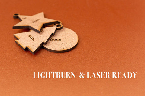 Christmas Present Cards Digital Vector File for Laser Cutter. SVG MaramadeLaser 