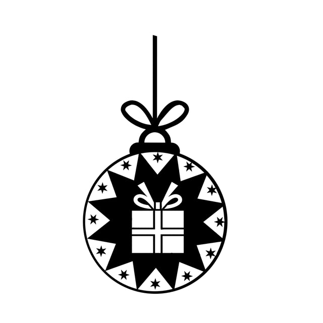Christmas Present package Ornament outline SVG, Digital Download, Christmas Tree bulb Cut File, Holiday Clipart, Cute Ornament SVG Whitetailcrafts 