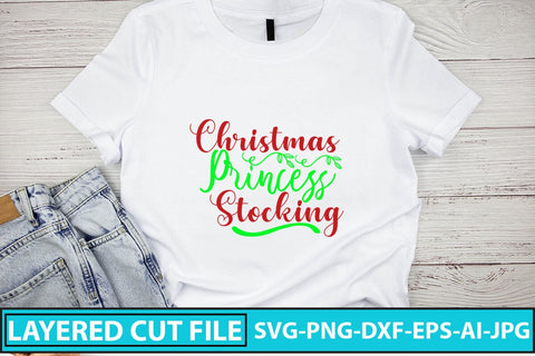Christmas Princess Stocking SVG Cut File SVG Syaman 