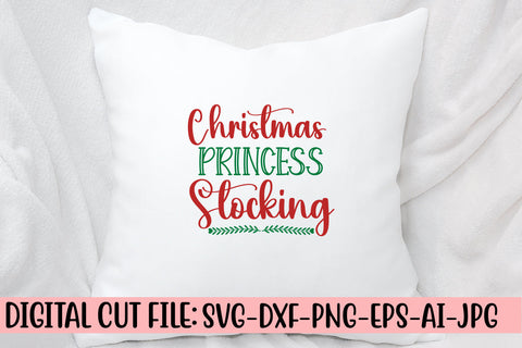 Christmas Princess Stocking SVG Cut File SVG Syaman 