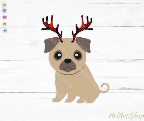 Christmas Pug svg, Puppy svg SVG _HelArtShop_ 
