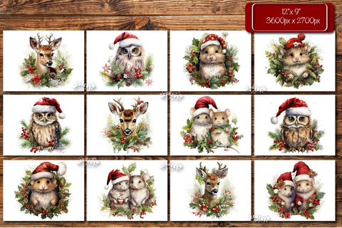 Christmas Puzzle PNG Bundle Kids Puzzle Sublimation Watercolor Baby Animal Owl PNG Sublimation Createya Design 