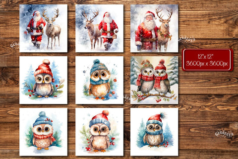 Christmas Puzzle PNG Bundle Kids Puzzles Sublimation Snowman Owl Santa Baby Animals PNG Sublimation Createya Design 
