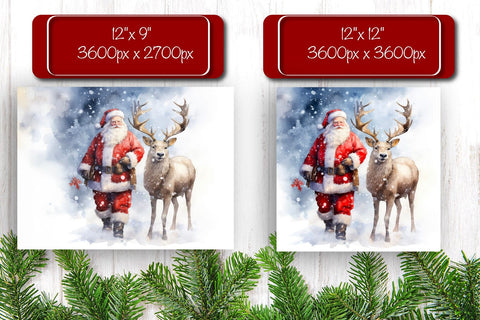 Christmas Puzzle PNG Kids Puzzle Santa Sublimation Watercolor Santa PNG Sublimation Createya Design 