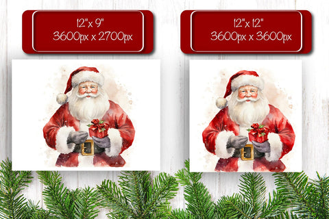 Christmas Puzzle PNG Kids Puzzle Santa Sublimation Watercolor Santa PNG Sublimation Createya Design 