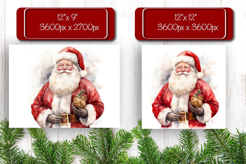 Christmas Puzzle PNG Kids Puzzle Santa Sublimation Watercolor Santa Sublimation Createya Design 