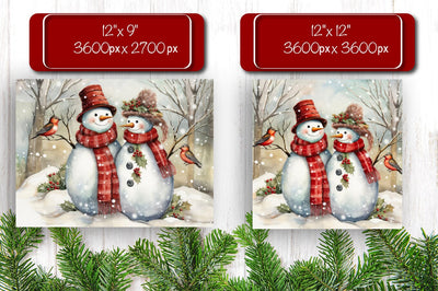 Christmas Puzzle PNG Kids Puzzles Sublimation Watercolor Snowman PNG Sublimation Createya Design 