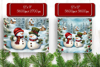 Christmas Puzzle PNG Kids Puzzles Sublimation Watercolor Snowman PNG Sublimation Createya Design 