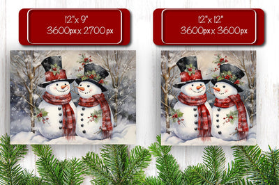 Christmas Puzzle PNG Kids Puzzles Sublimation Watercolor Snowman PNG Sublimation Createya Design 