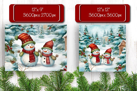 Christmas Puzzle PNG Kids Puzzles Sublimation Watercolor Snowman PNG Sublimation Createya Design 