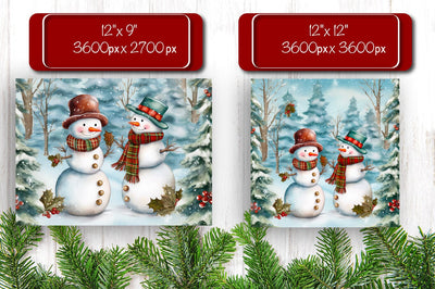 Christmas Puzzle PNG Kids Puzzles Sublimation Watercolor Snowman PNG Sublimation Createya Design 