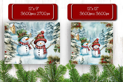 Christmas Puzzle PNG Kids Puzzles Sublimation Watercolor Snowman PNG Sublimation Createya Design 