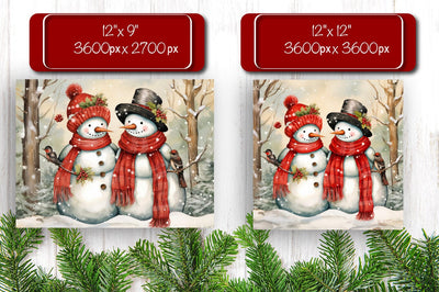 Christmas Puzzle PNG Kids Puzzles Sublimation Watercolor Snowman PNG Sublimation Createya Design 