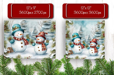 Christmas Puzzle PNG Kids Puzzles Sublimation Watercolor Snowman PNG Sublimation Createya Design 
