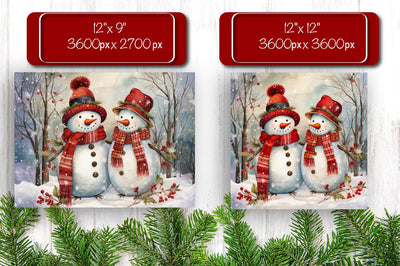 Christmas Puzzle PNG Kids Puzzles Sublimation Watercolor Snowman PNG Sublimation Createya Design 