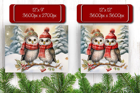 Christmas Puzzle PNG Owl Adult Puzzle Sublimation Watercolor PNG Sublimation Createya Design 