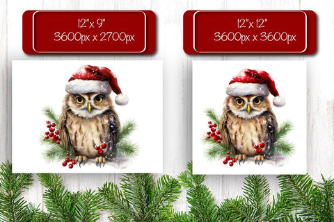 Christmas Puzzle PNG Owl Kids Puzzle Sublimation Watercolor PNG Sublimation Createya Design 
