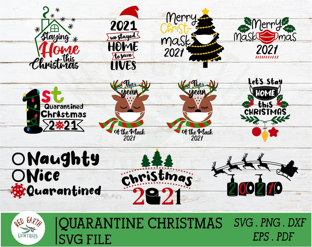 Christmas quarantine quotes bundle SVG,toilet paper,mask svg SVG Redearth and gumtrees 