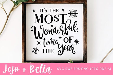 Christmas Quote SVG, It’s The Most Wonderful Time of The Year SVG, Christmas SVG, Christmas Gift png, Christmas Sign DXF, Christmas Svgs, Christmas Ornament svg, Christmas Shirt Svg SVG Jojo&Bella 
