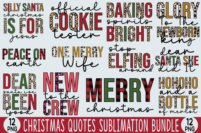 Christmas Quotes Sublimation Bundle Sublimation SVGista 